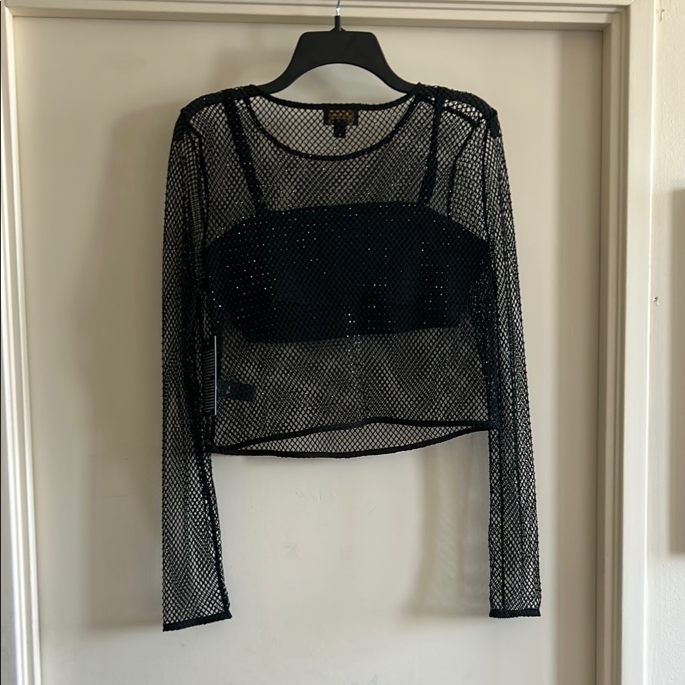Bold Elements Black Fitted Crop Blouse - image 3